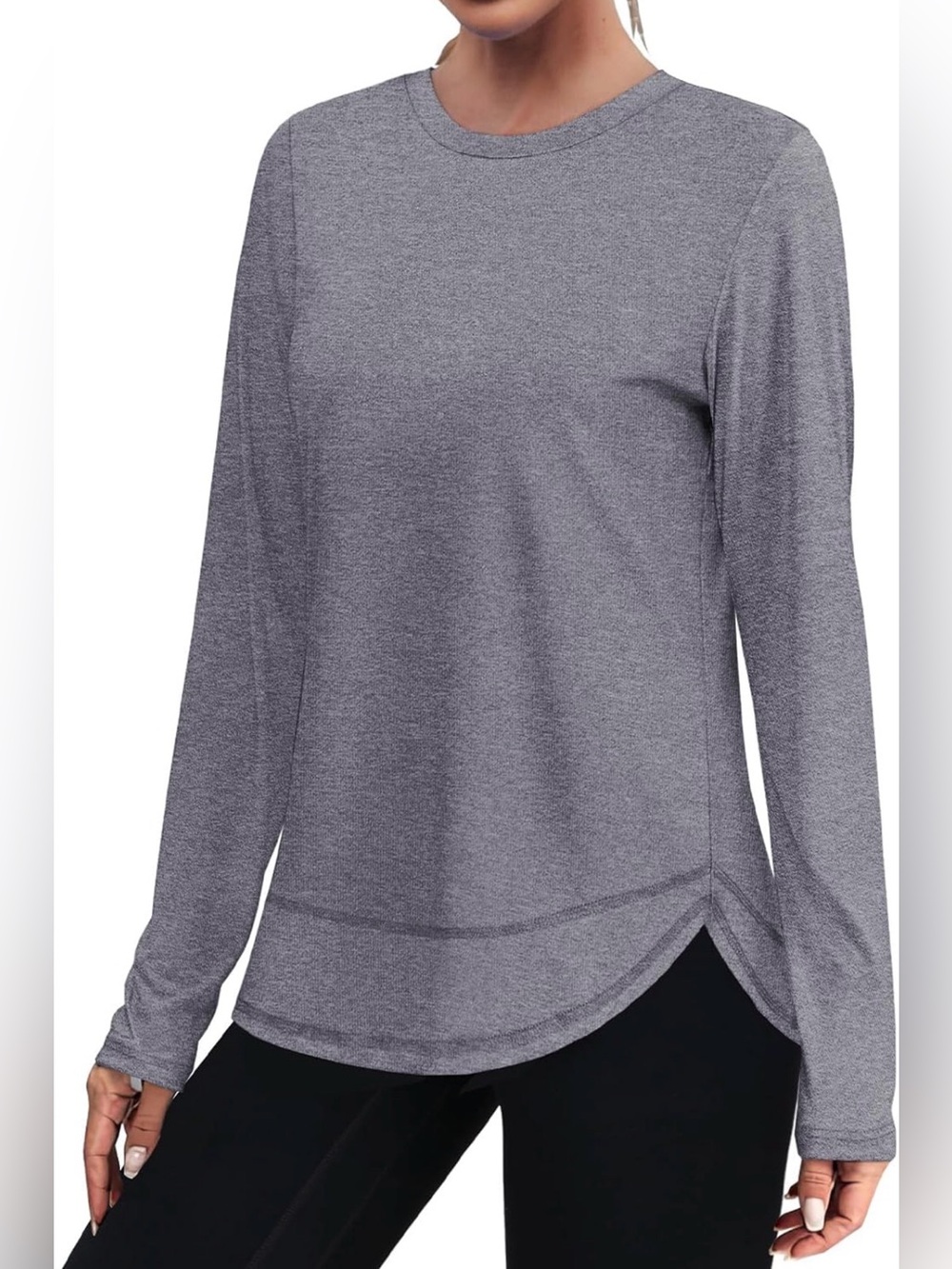 XIEERDUO | Women’s UPF 50+ Long Sleeve Workout Gray Top | XL 16-18 ✨BRAND NEW✨